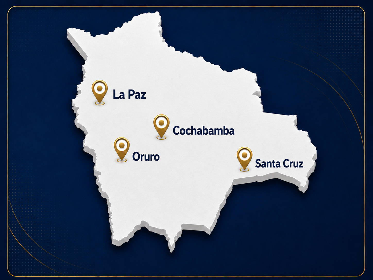 Mapa de cobertura del Grupo Empresarial Salas en Bolivia
